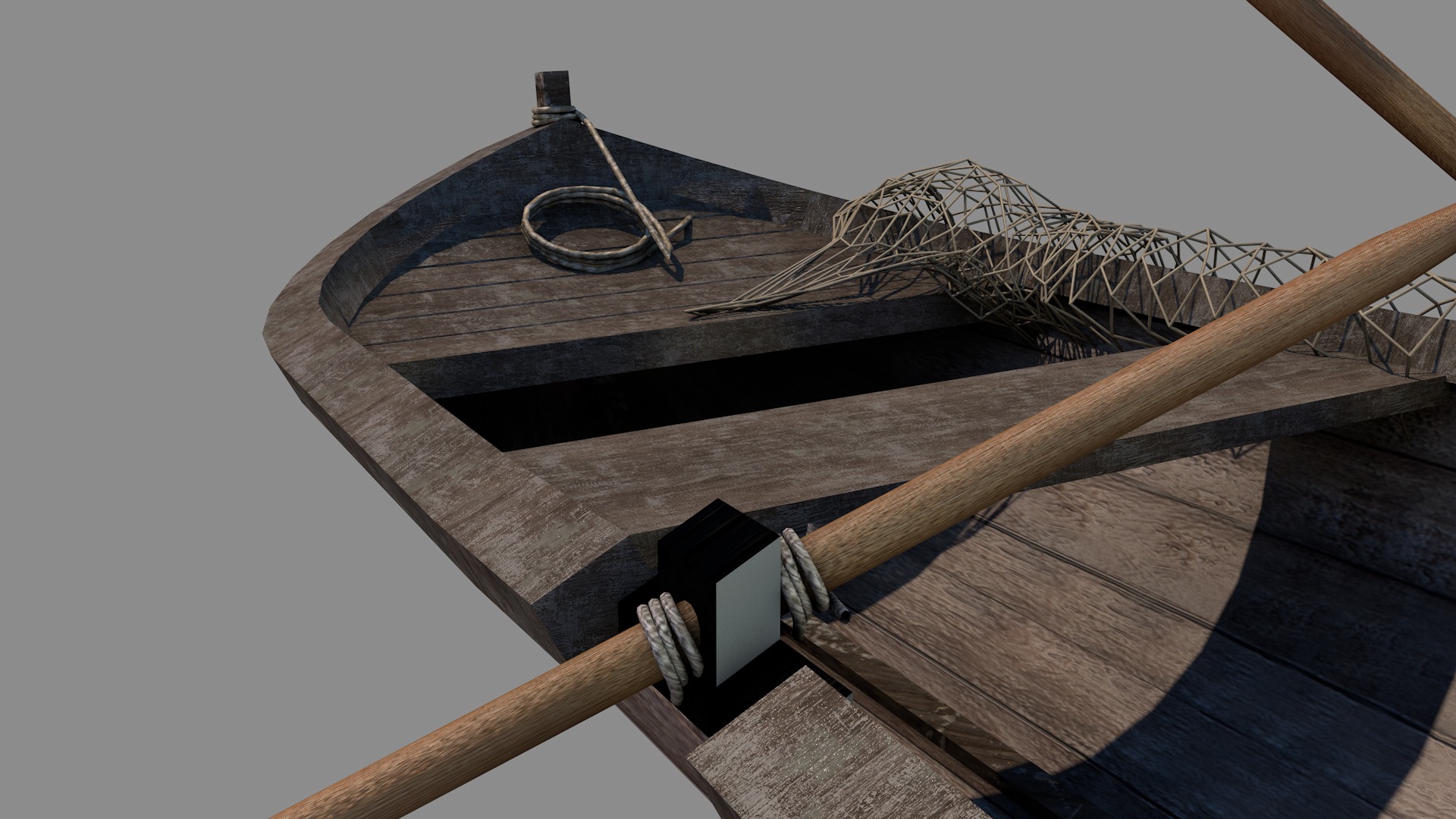 Medieval Fishing Boat 3D model_9