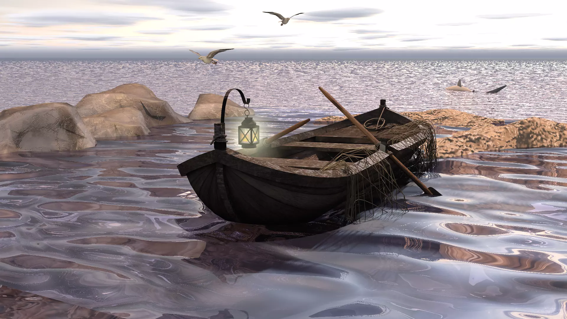 Medieval Fishing Boat 3D model_0