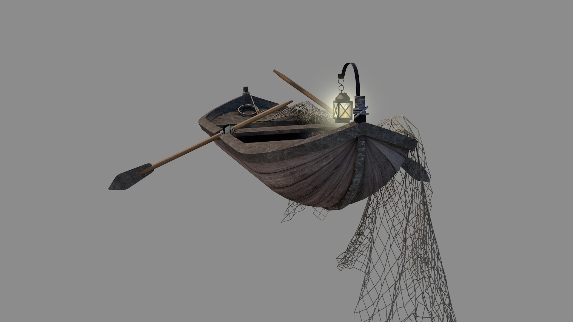 Medieval Fishing Boat 3D model_4
