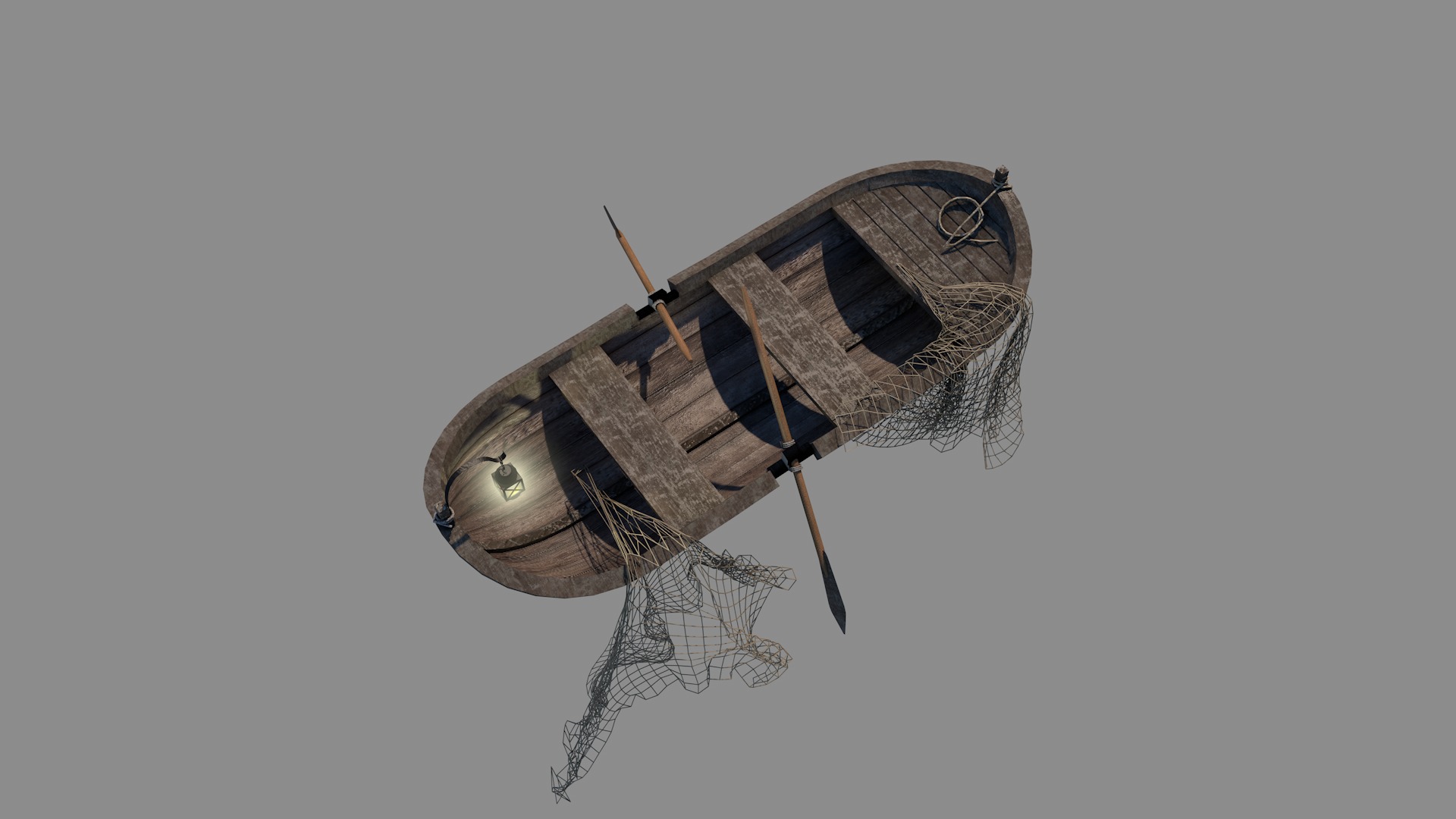 Medieval Fishing Boat 3D model_7