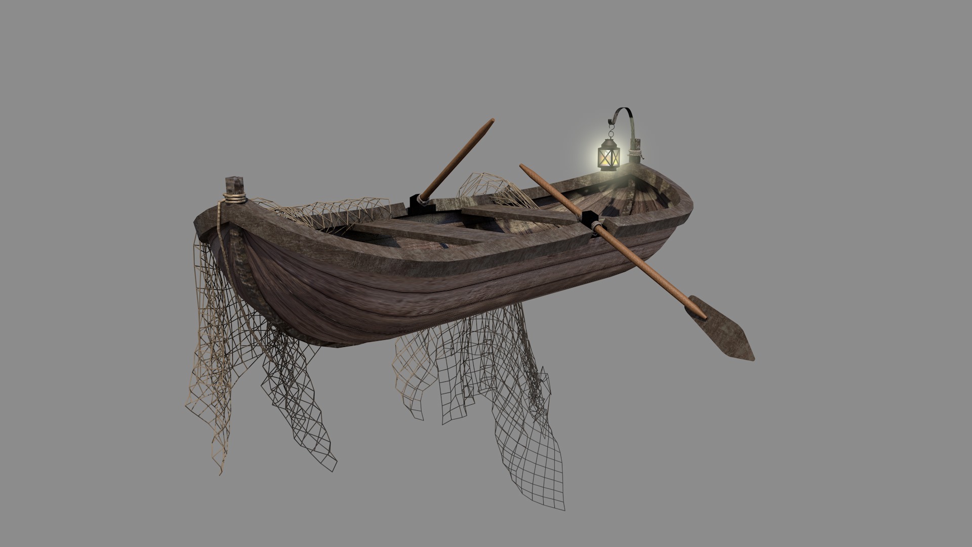 Medieval Fishing Boat 3D model_2