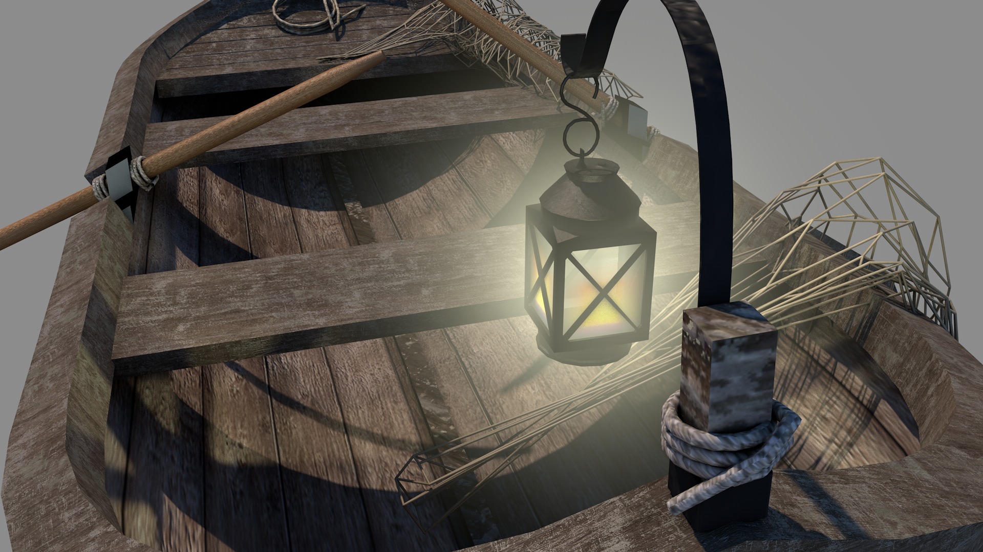 Medieval Fishing Boat 3D model_8