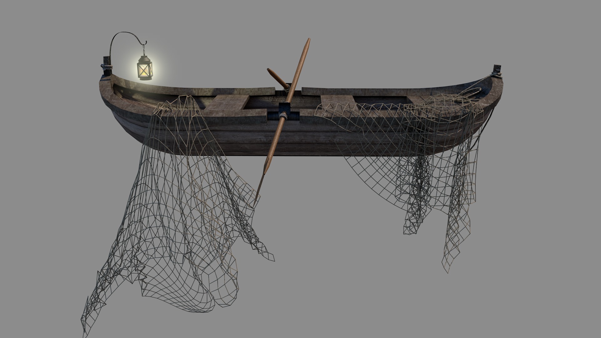 Medieval Fishing Boat 3D model_6