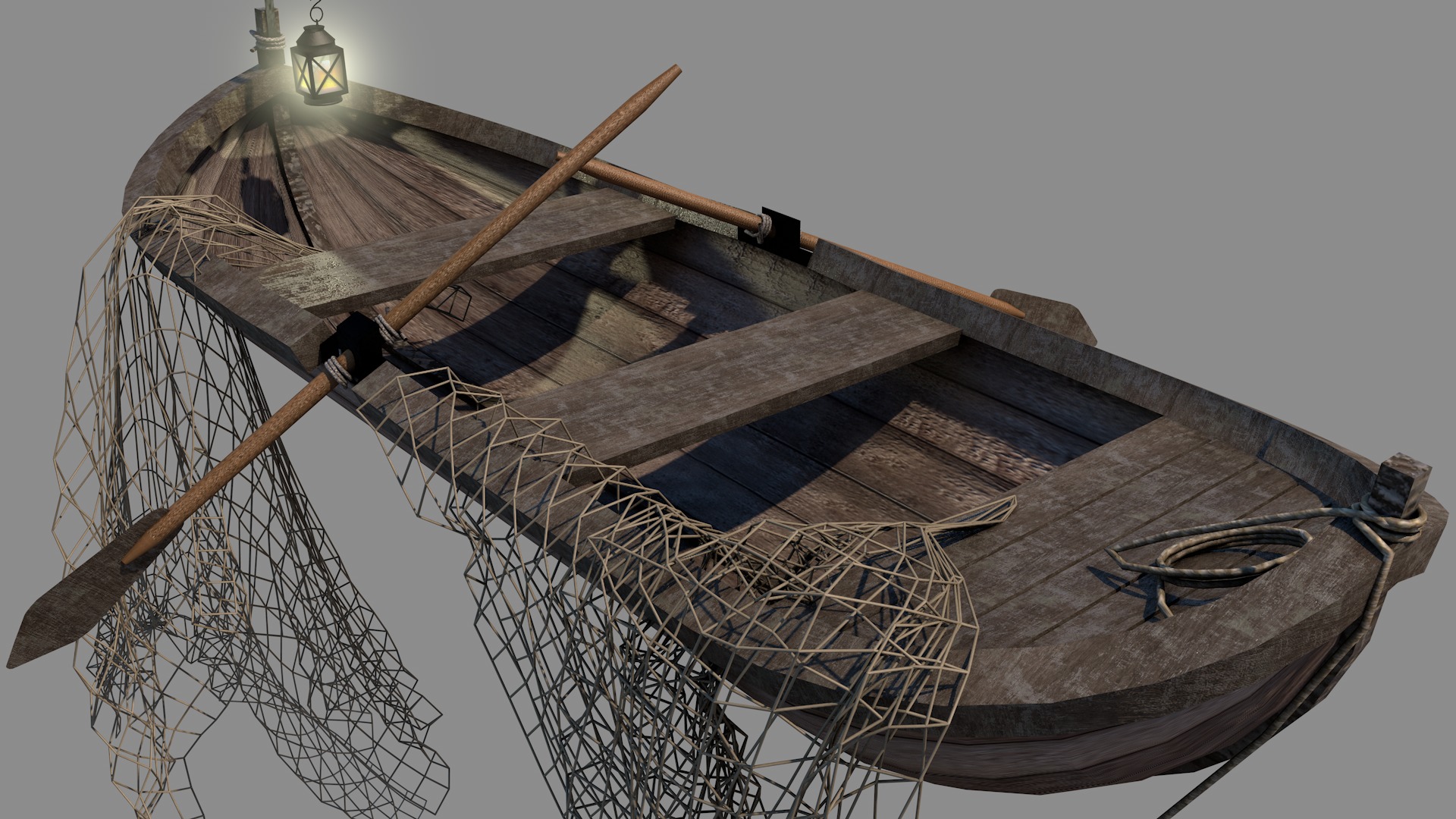 Medieval Fishing Boat 3D model_10