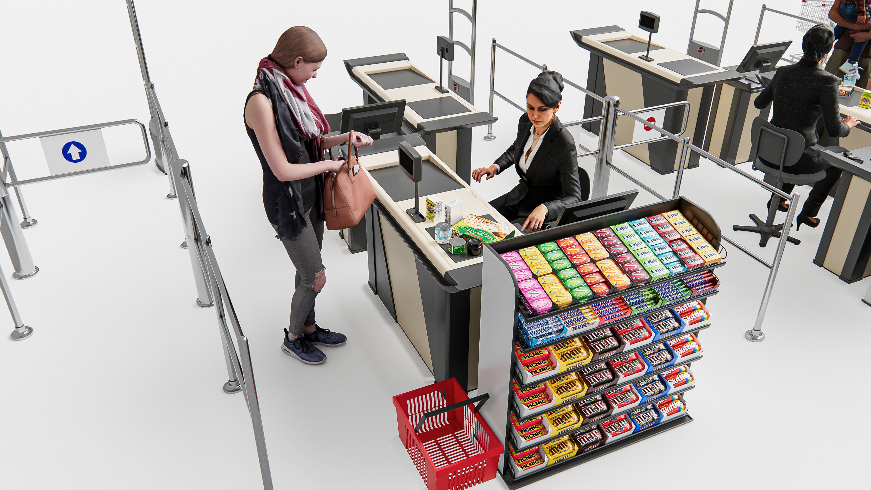 Supermarket Shop Store Elements checkout 5 3D model_9
