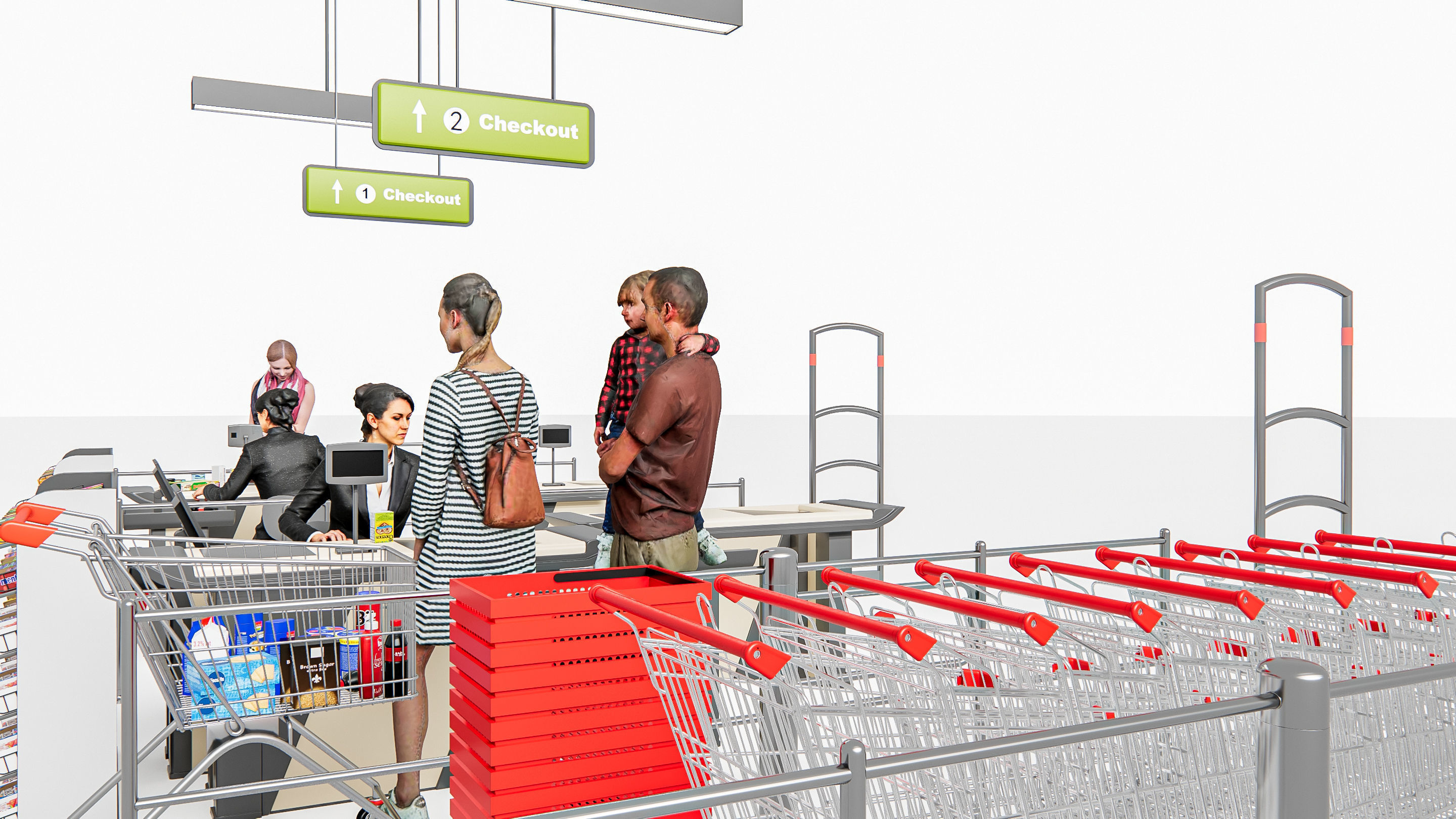 Supermarket Shop Store Elements checkout 5 3D model_2