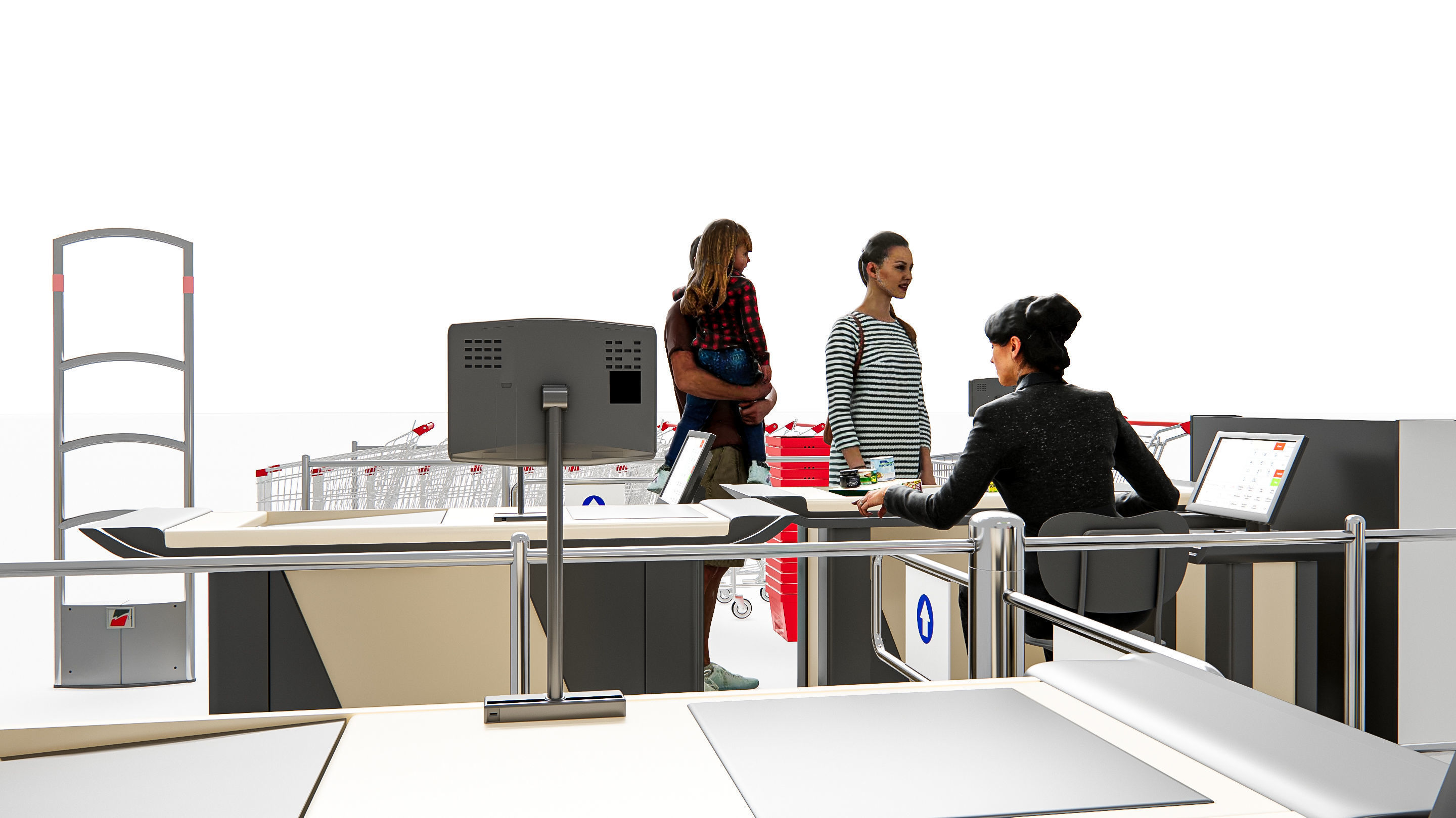 Supermarket Shop Store Elements checkout 5 3D model_11