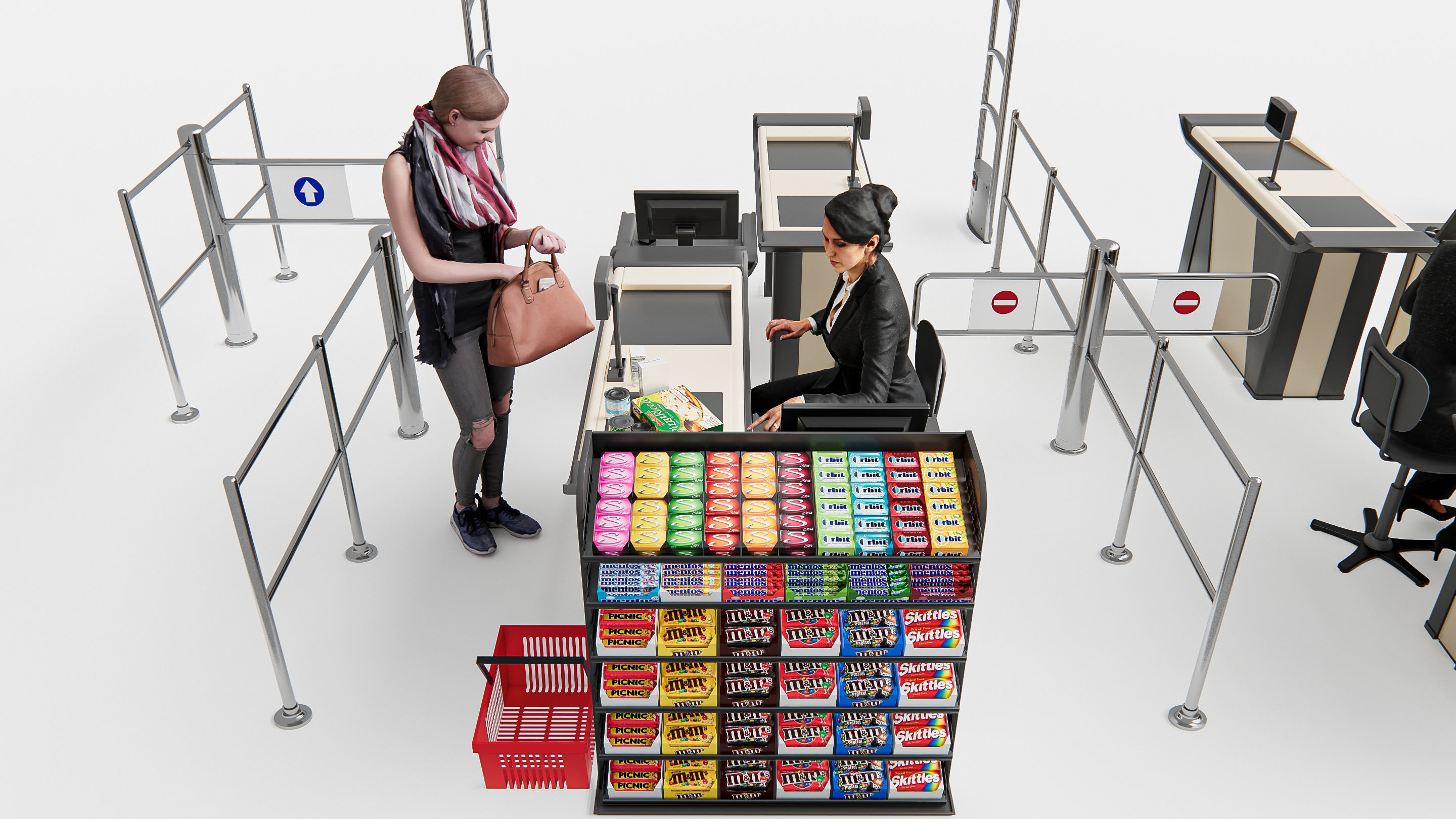 Supermarket Shop Store Elements checkout 5 3D model_4