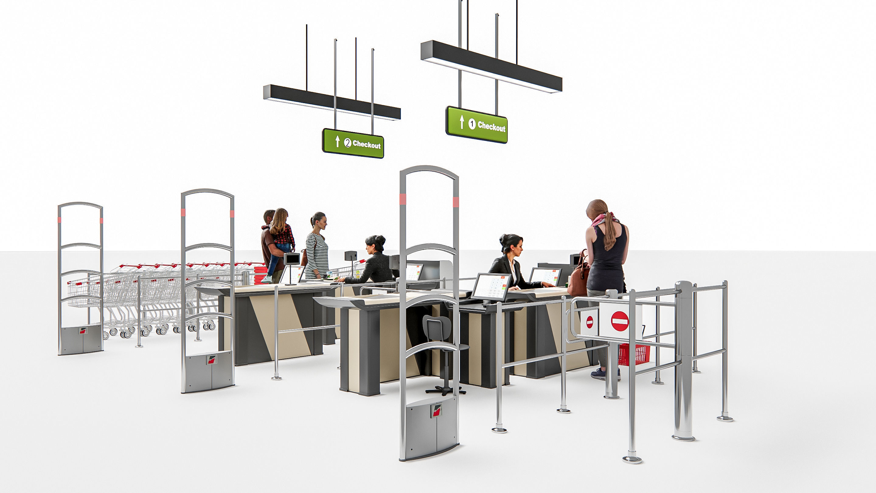 Supermarket Shop Store Elements checkout 5 3D model_15