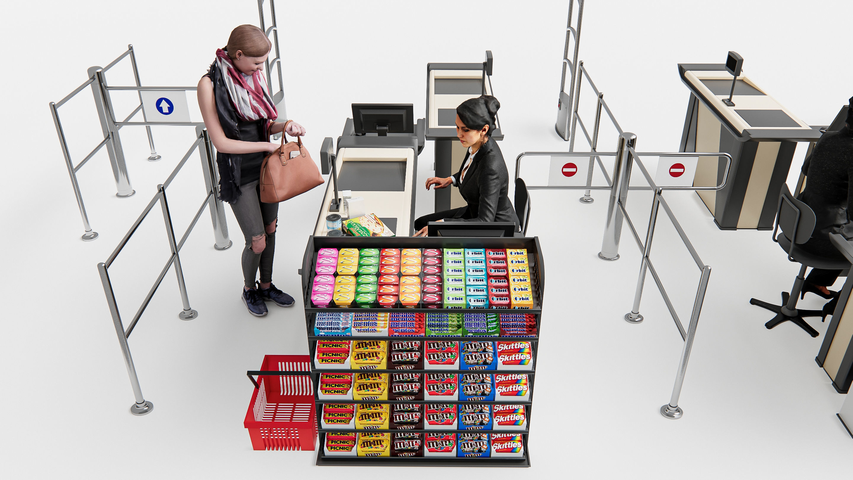 Supermarket Shop Store Elements checkout 5 3D model_1