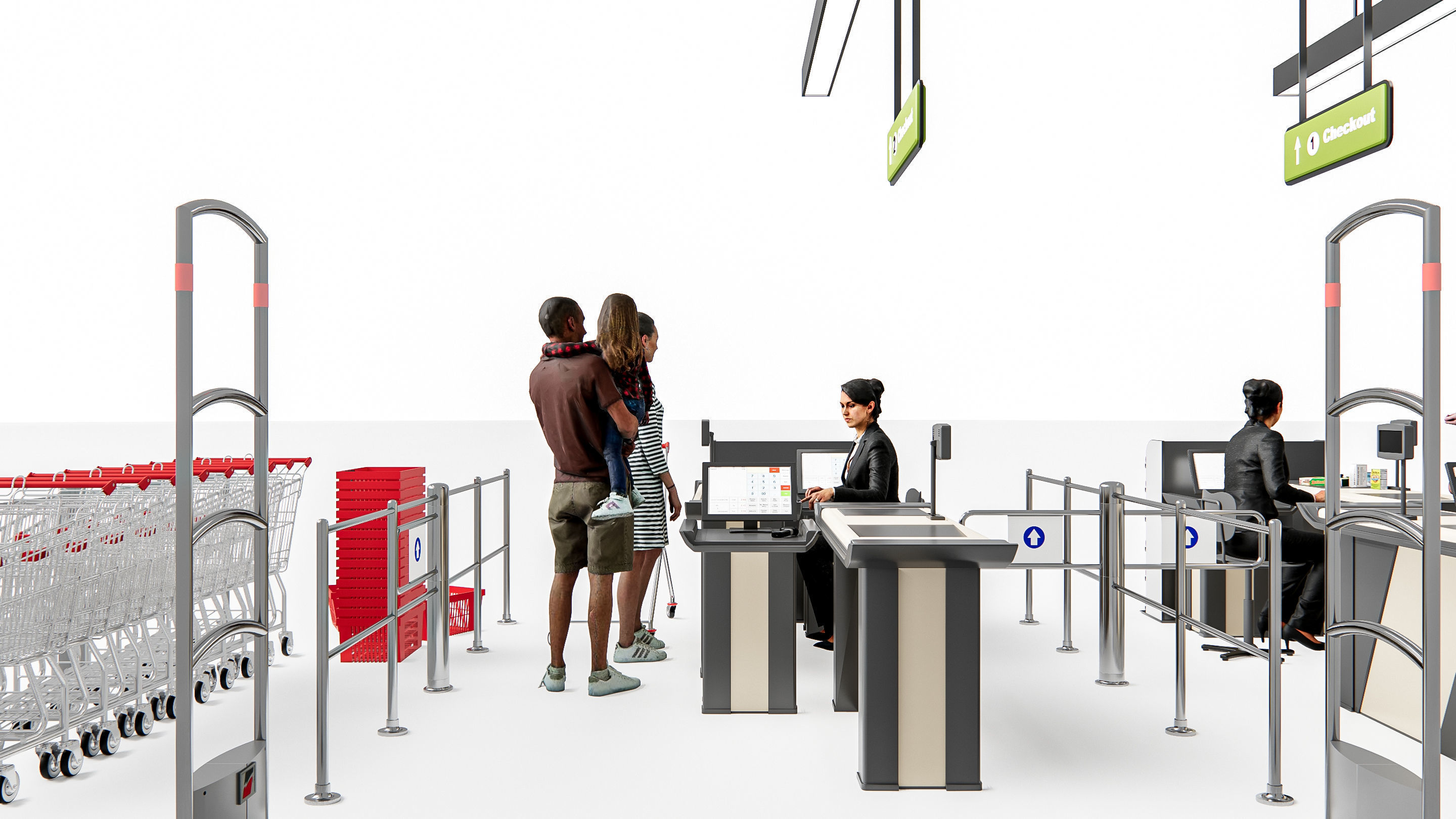 Supermarket Shop Store Elements checkout 5 3D model_18
