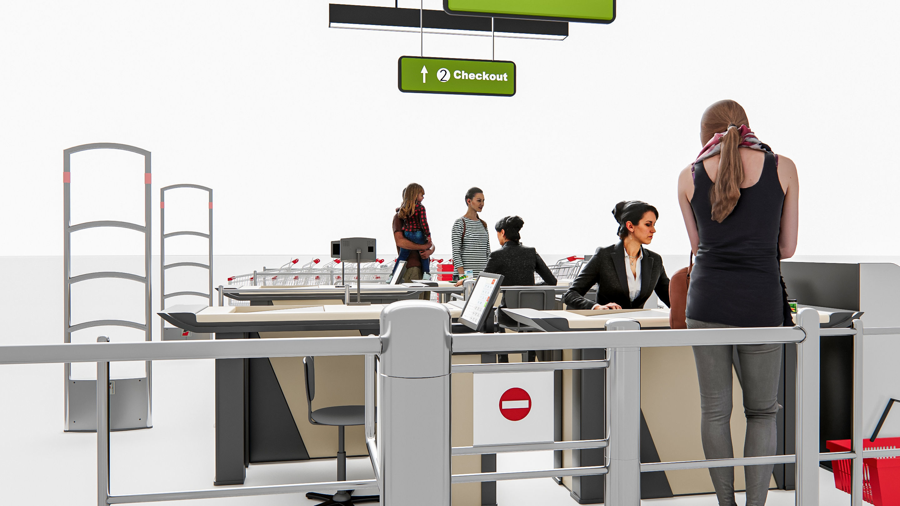 Supermarket Shop Store Elements checkout 5 3D model_10