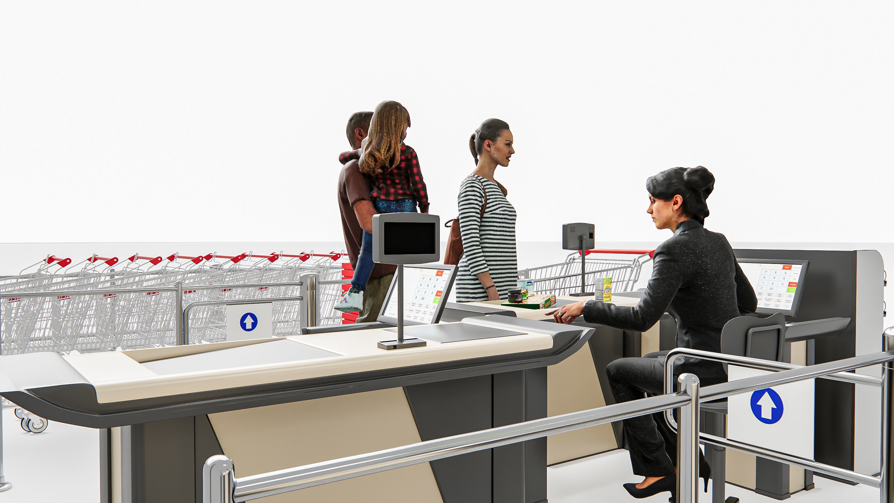Supermarket Shop Store Elements checkout 5 3D model_12