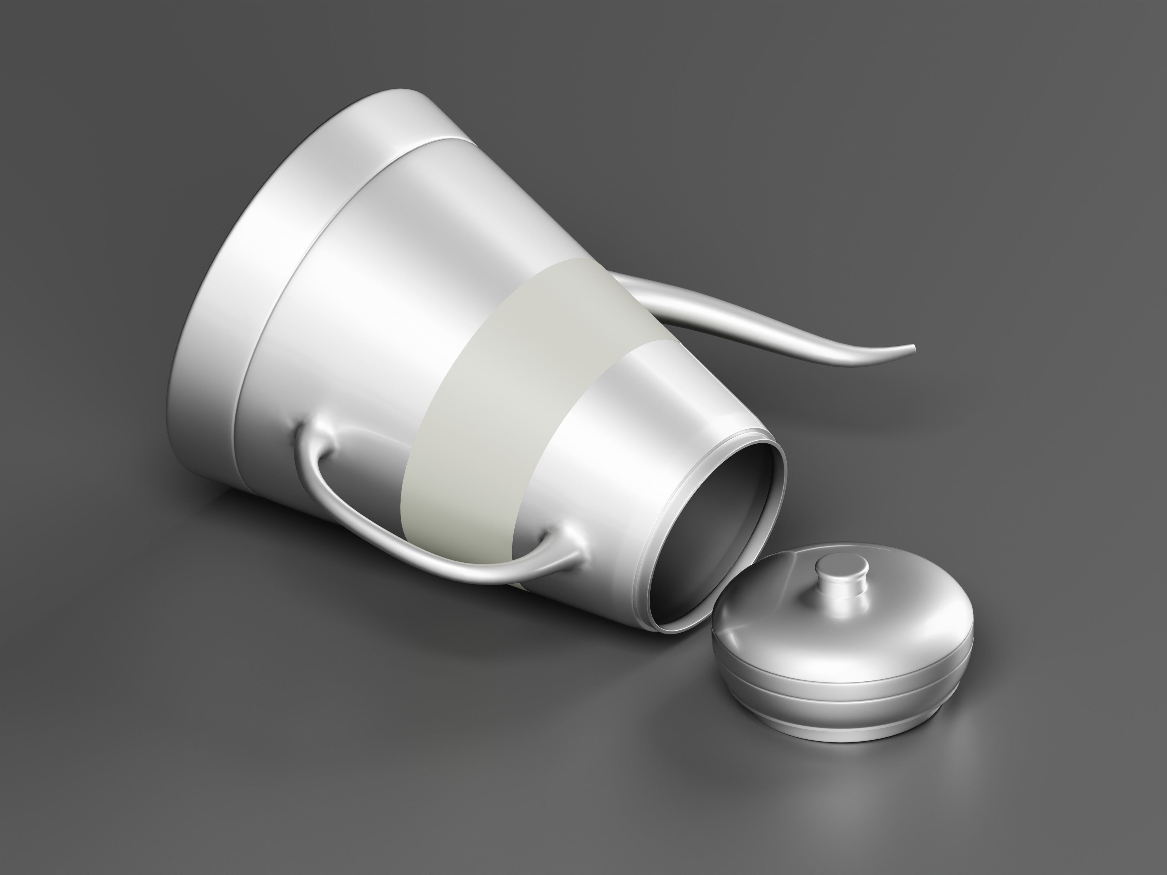 Metal Tea Kettle 3D Model Low-poly 3D model_9