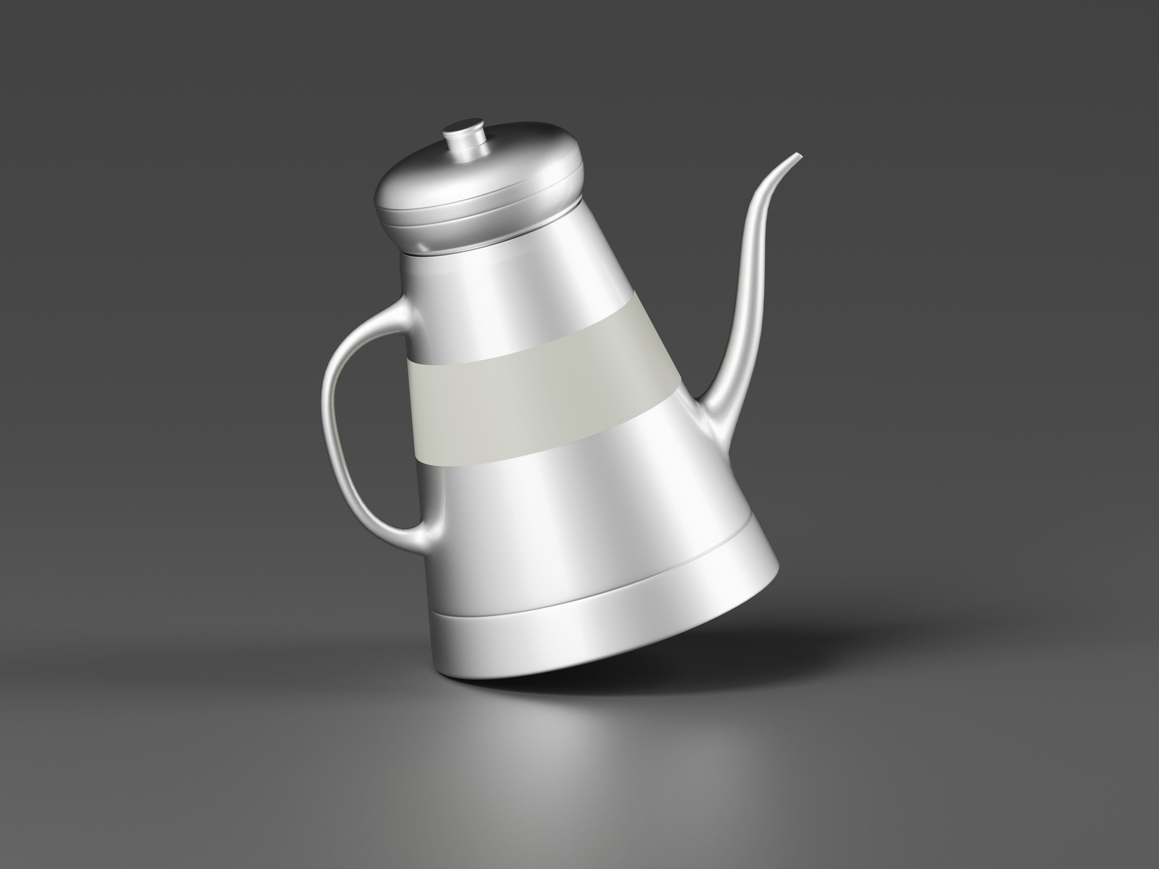 Metal Tea Kettle 3D Model Low-poly 3D model_6