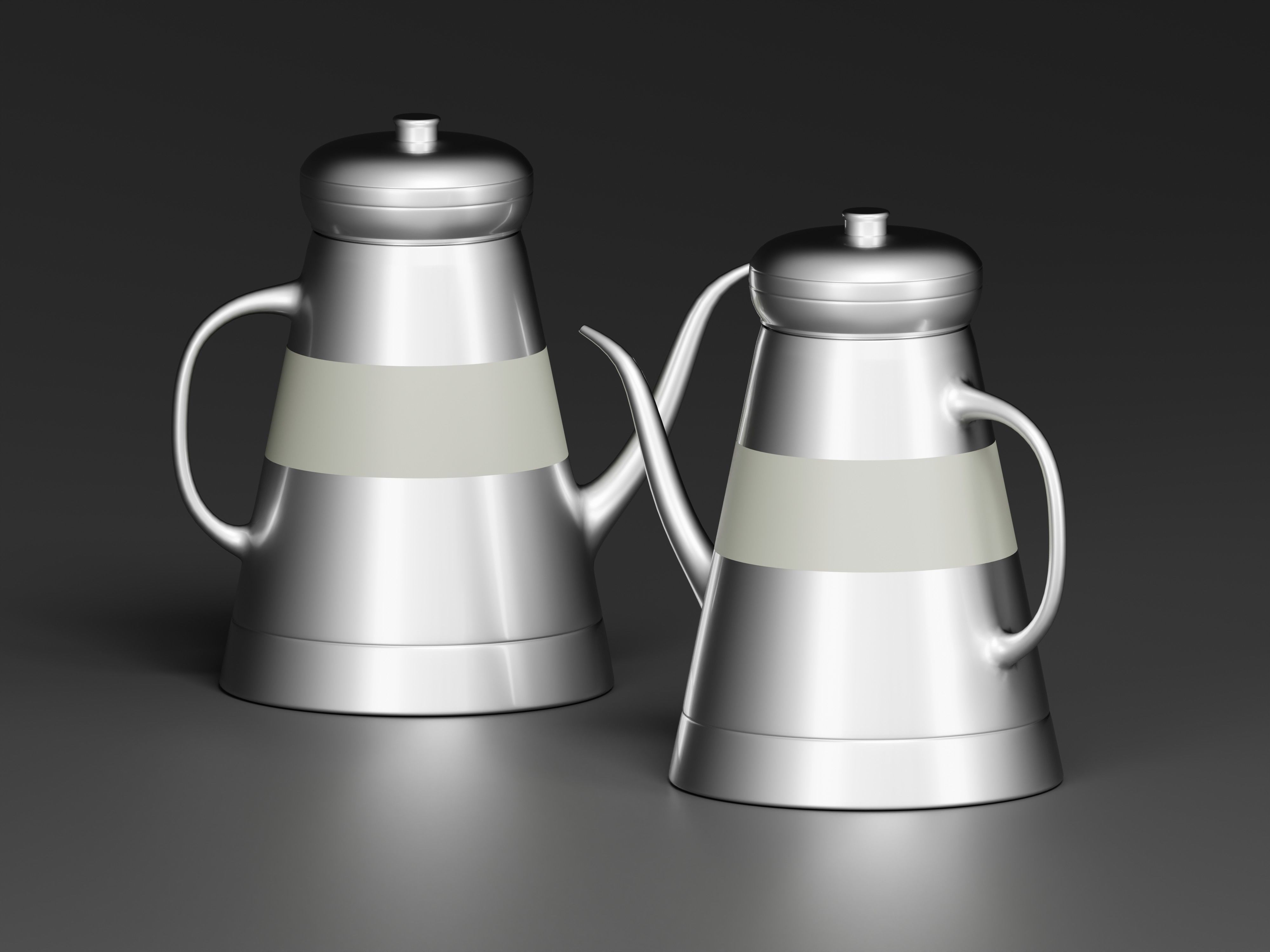 Metal Tea Kettle 3D Model Low-poly 3D model_5