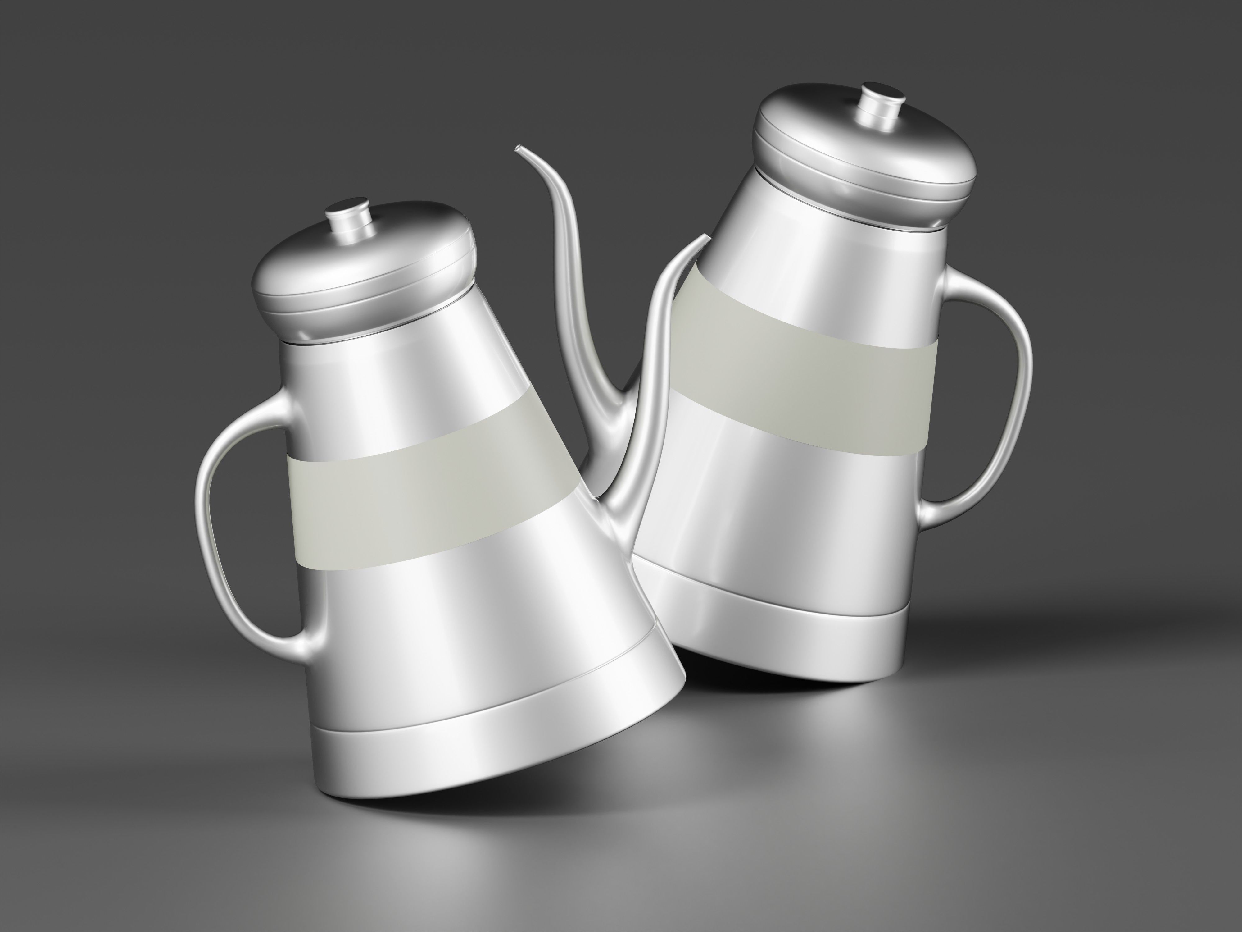Metal Tea Kettle 3D Model Low-poly 3D model_8