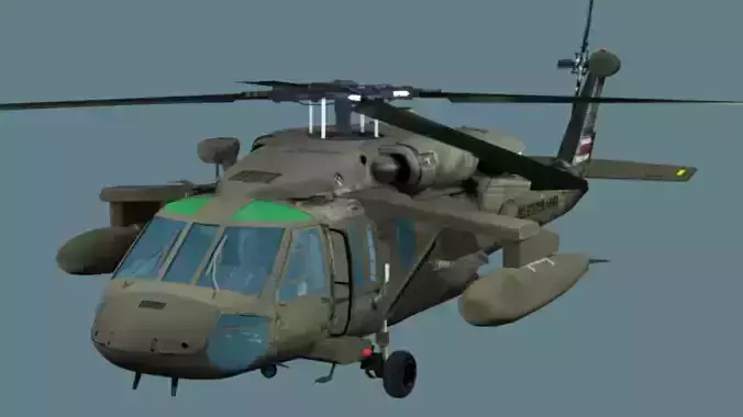 GAME READY Sikorsky UH60 Black Hawk Helicopter Low-poly 3D model Low-poly 3D model