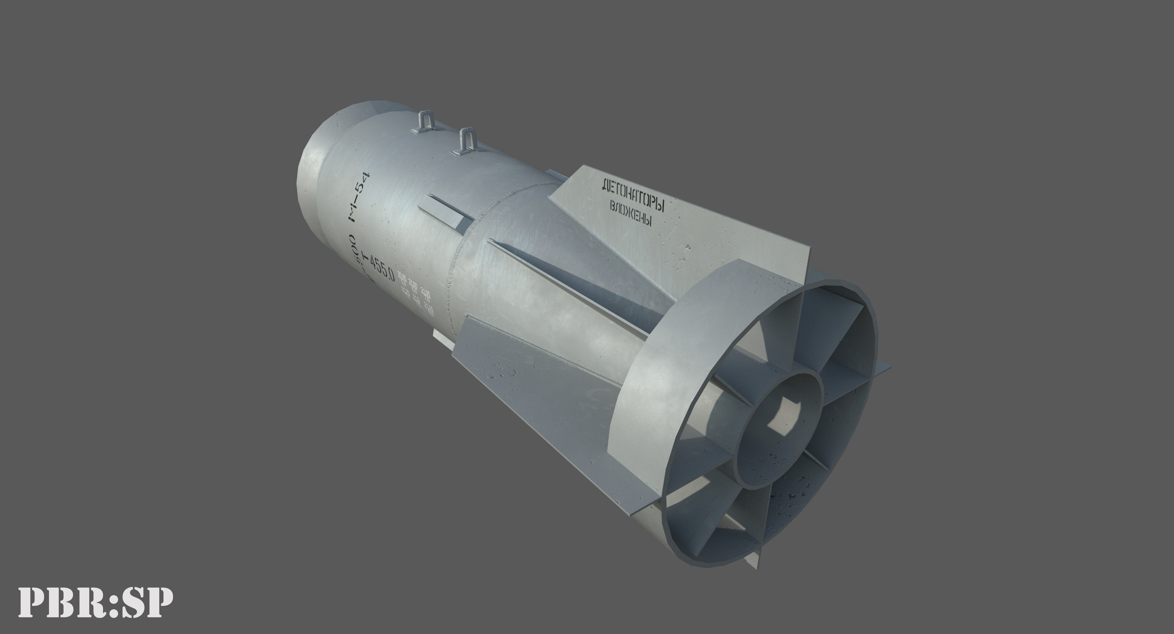 FAB500-M54 Soviet Russian Aircraft Bomb Game Ready PBR Model  Low-poly 3D model_6