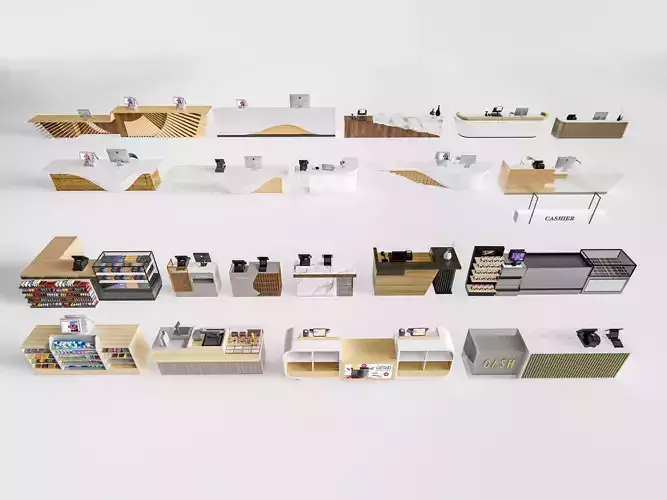 Supermarket Shop Store Elements checkout counter 6