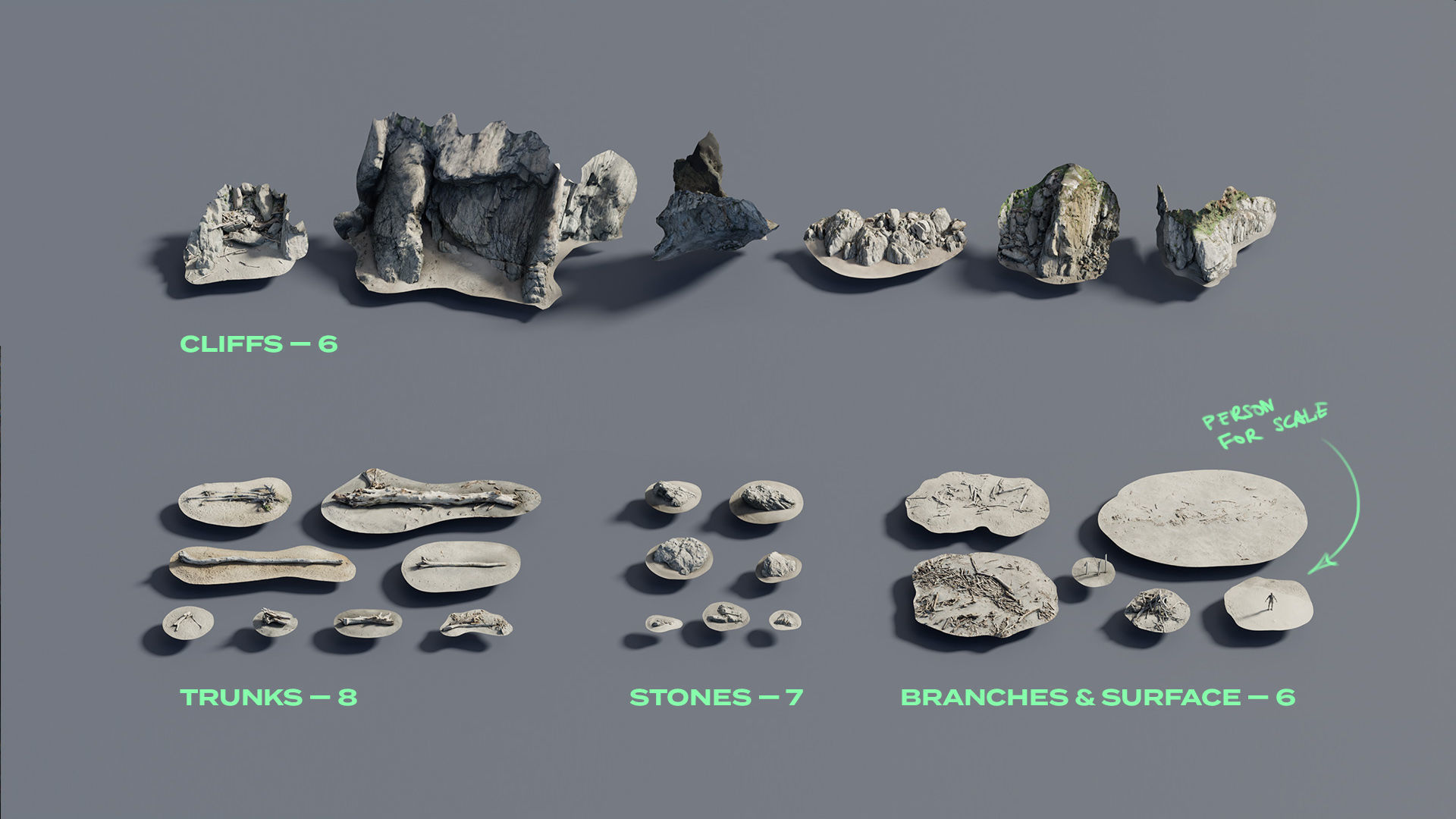 Coastal Environment Kitbash Set 3D model_2
