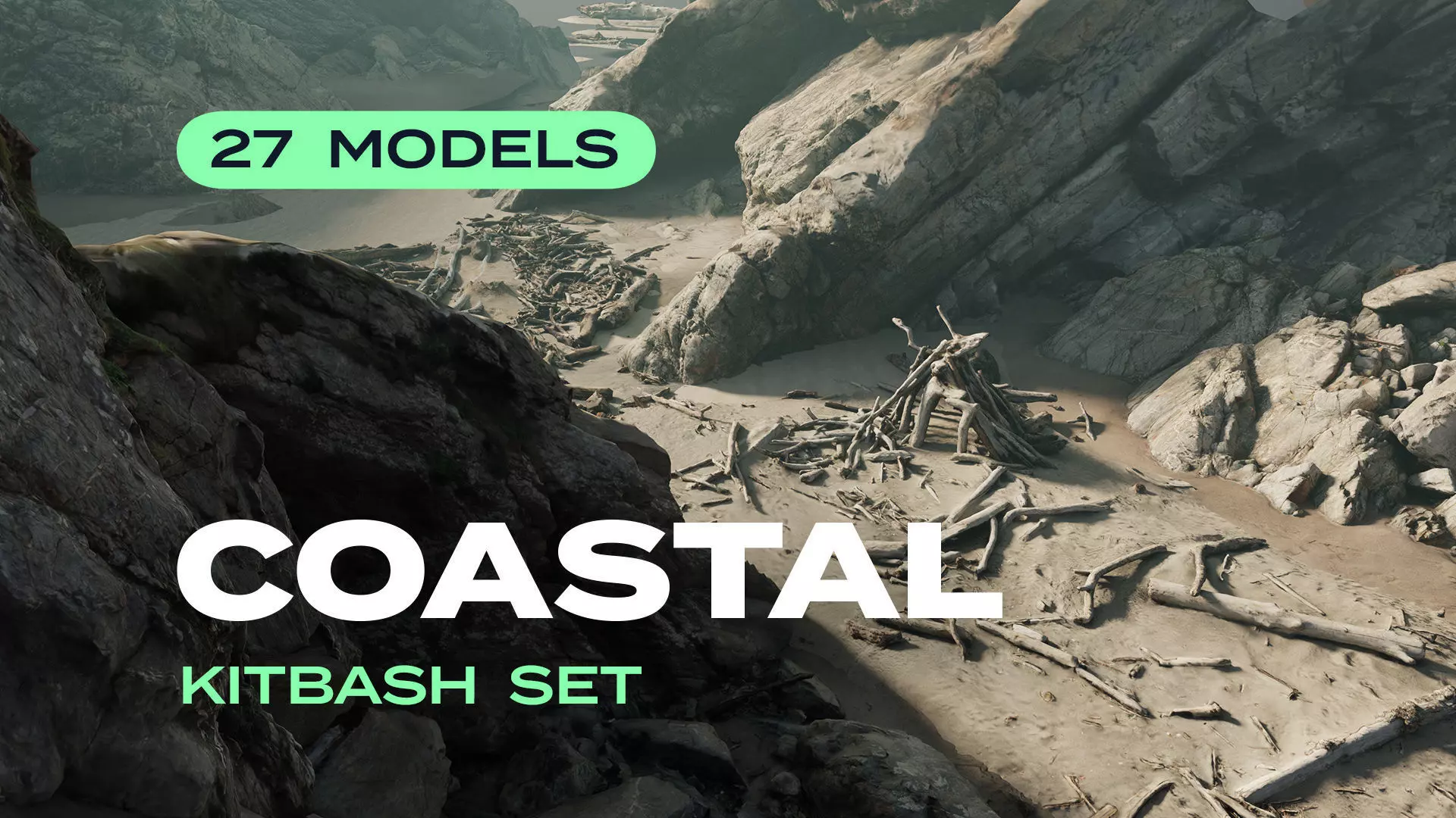 Coastal Environment Kitbash Set 3D model_0