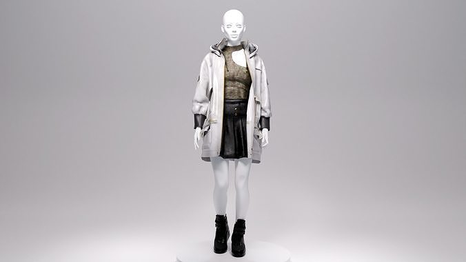 Woman Skirt Outfit Low-poly 3D model
