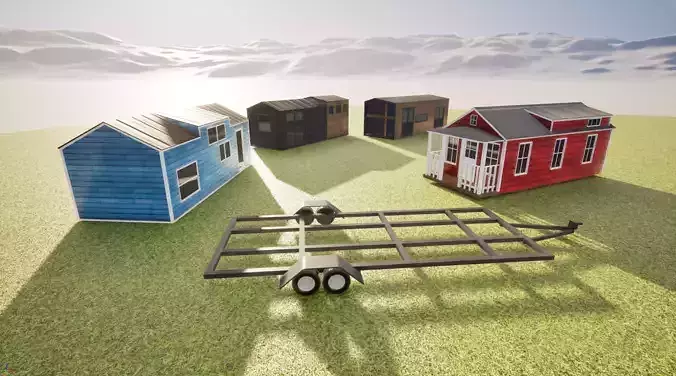 Tiny House Pack Low-poly 3D model