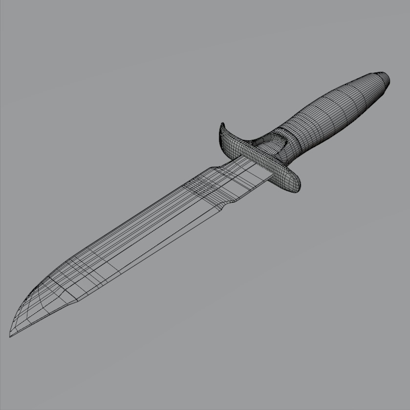 Combat Dagger Low-poly 3D model_4