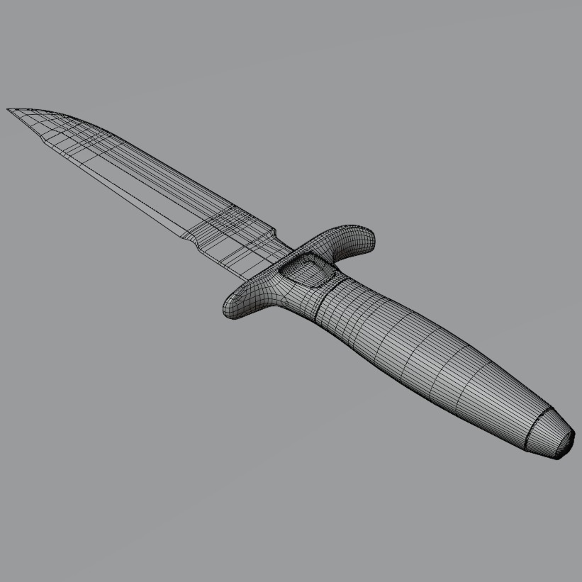 Combat Dagger Low-poly 3D model_5