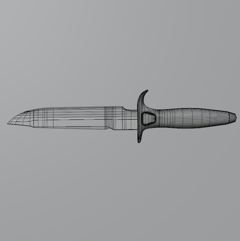 Combat Dagger Low-poly 3D model_3