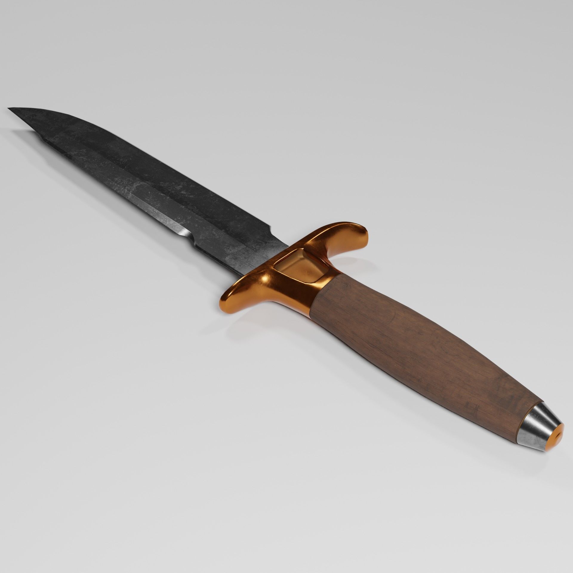Combat Dagger Low-poly 3D model_2