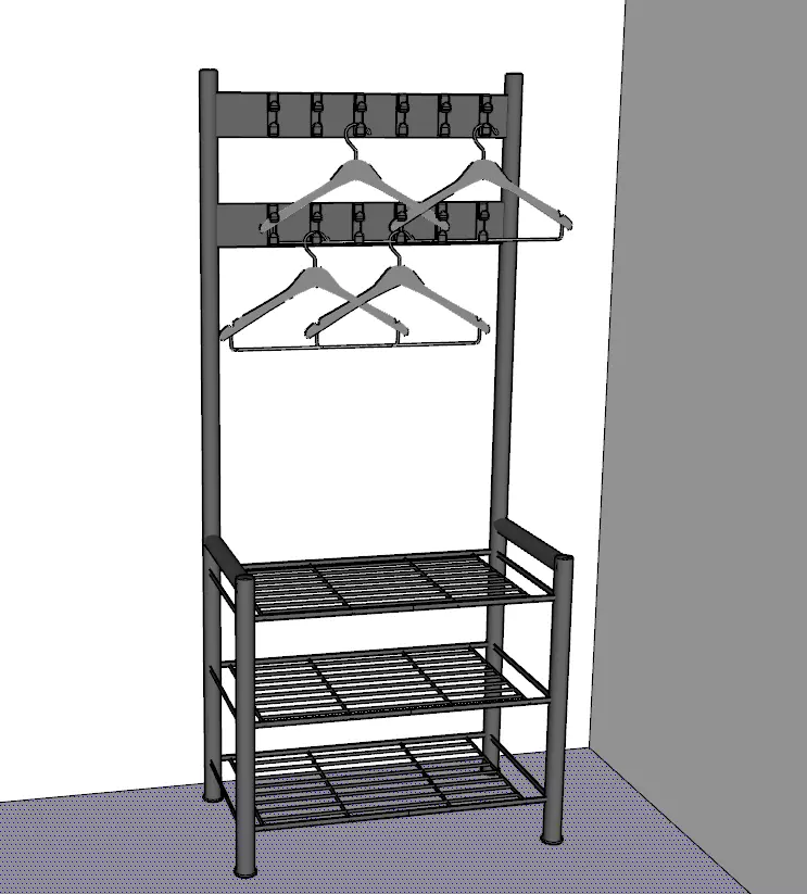cloths hanging stand  3D model_0