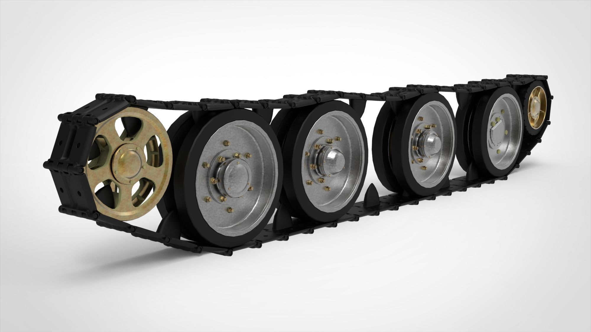 Tank tracks 3D model_4