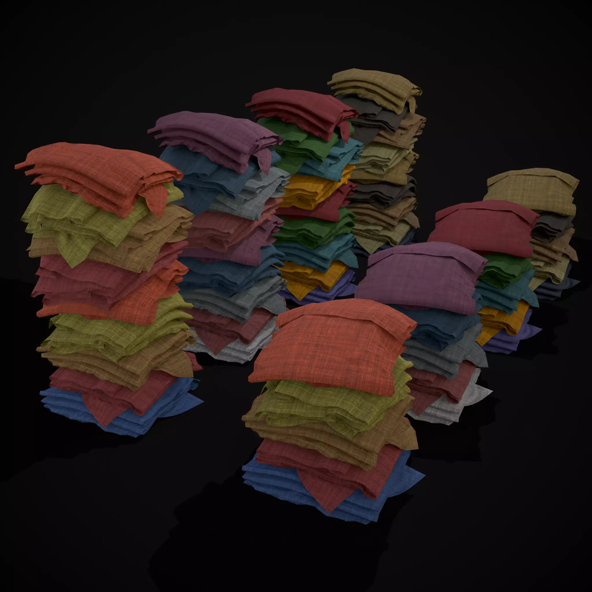 Folded Cloth Piles Low-poly 3D model