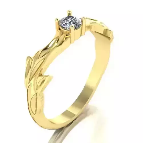  ring branches with stone 3D print model