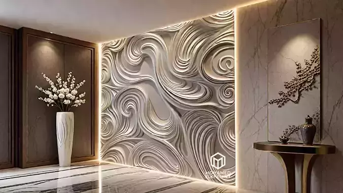 modern panel wall decor set wall relief mural CNC 69