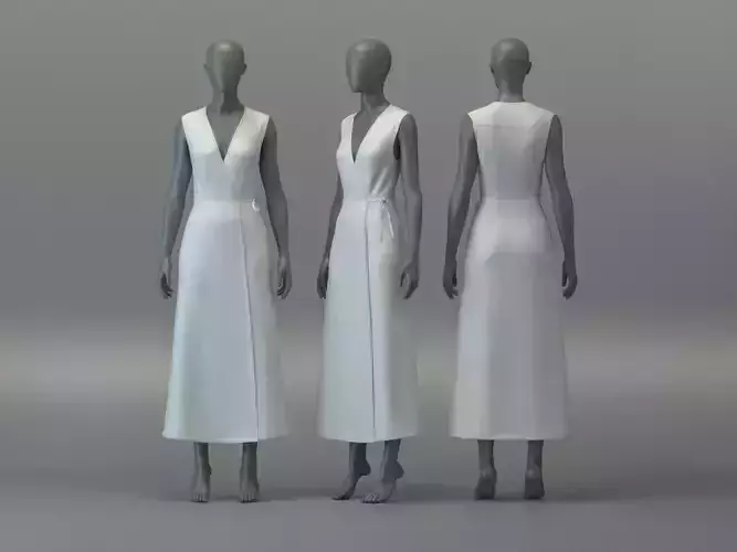 Sleeveless Midi Wrap Dress