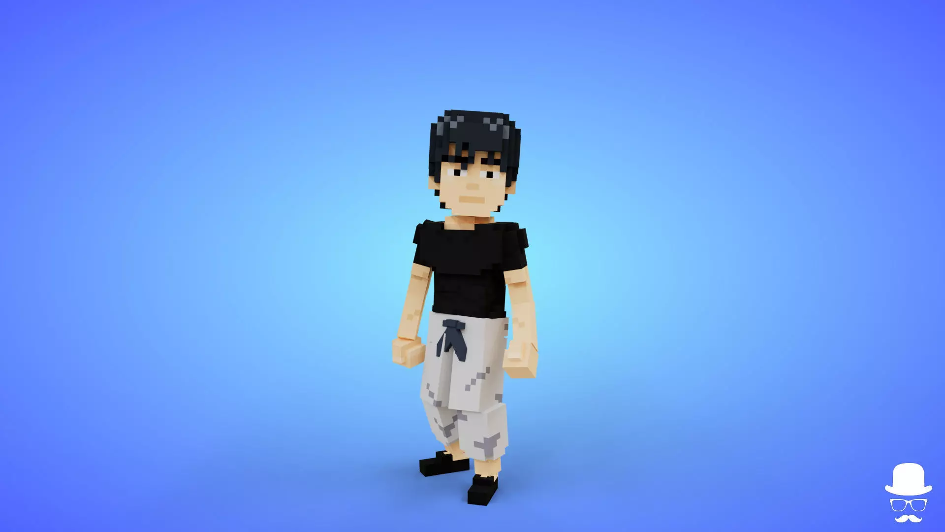 Toji Fushiguro Voxel Character - 3D Anime Model - Game Asset Low-poly 3D model