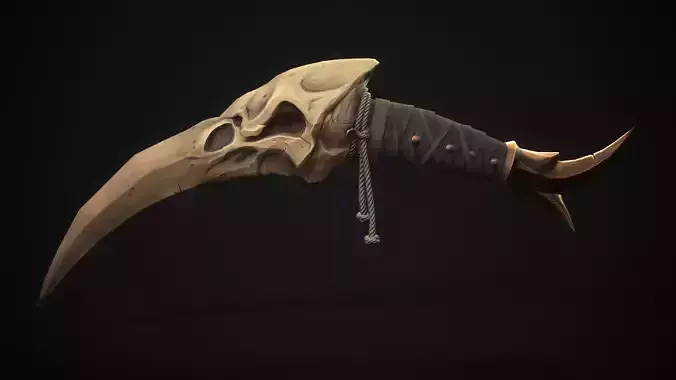Crow Dagger Low-poly 3D model