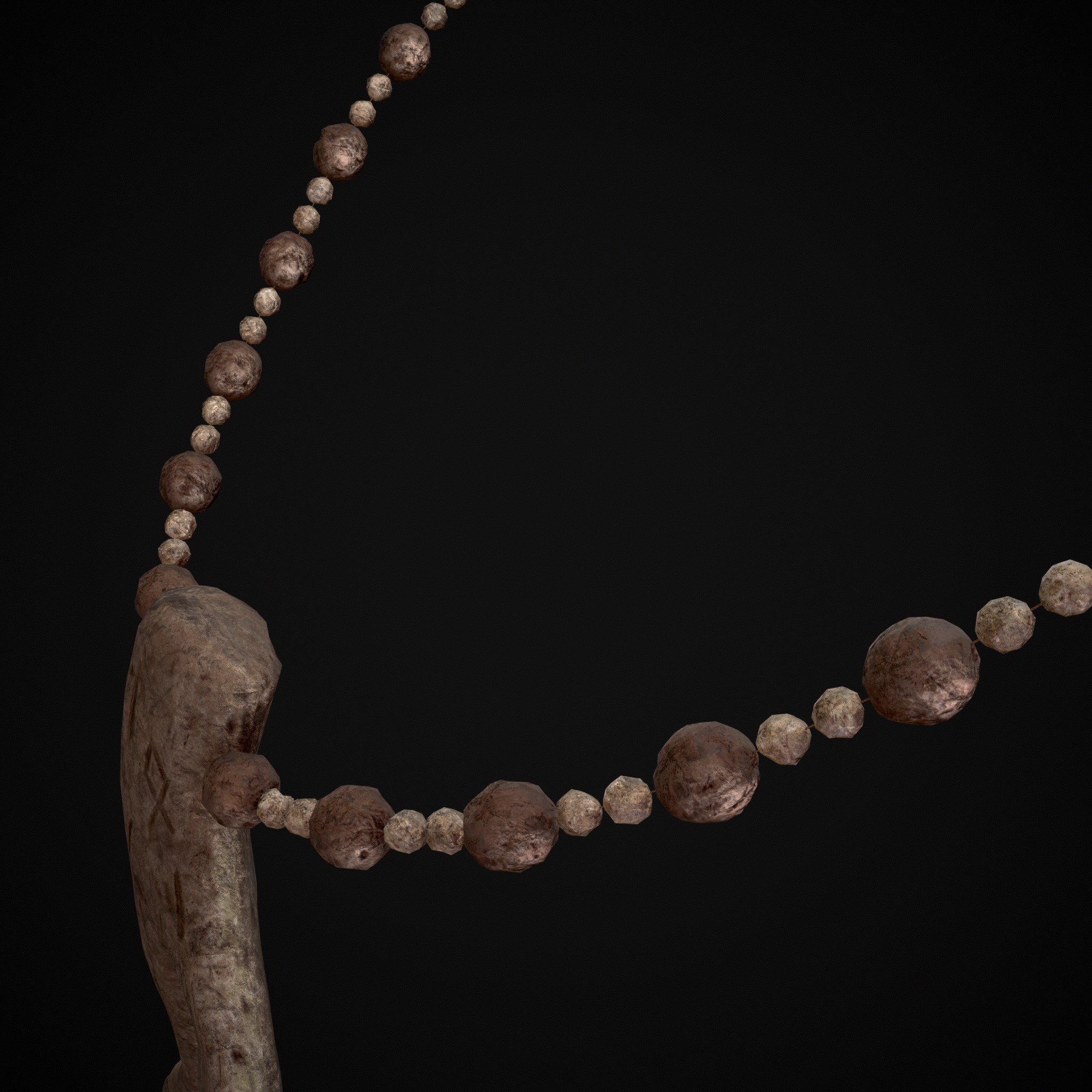 Antler Bead Necklace Low-poly 3D model_13