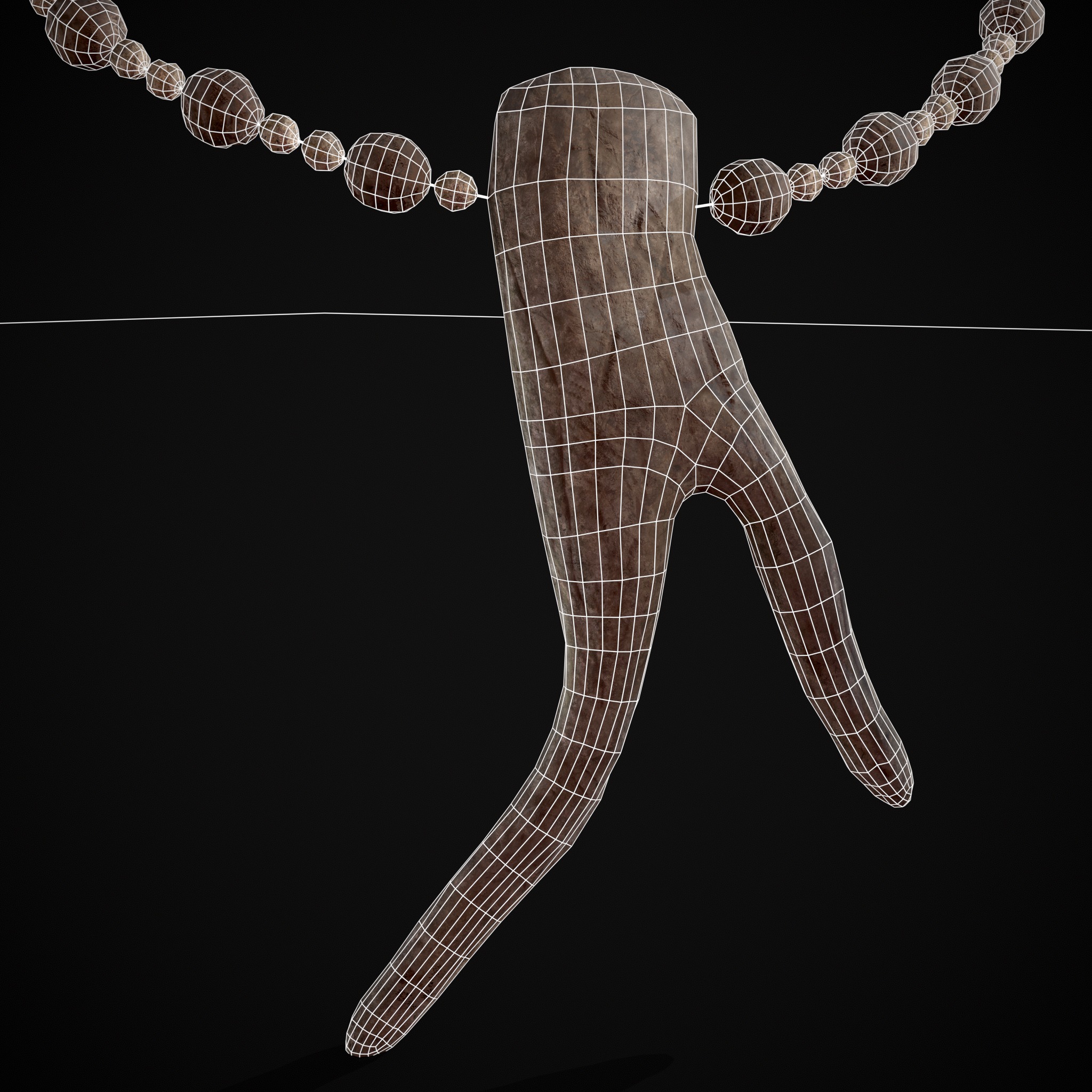Antler Bead Necklace Low-poly 3D model_16