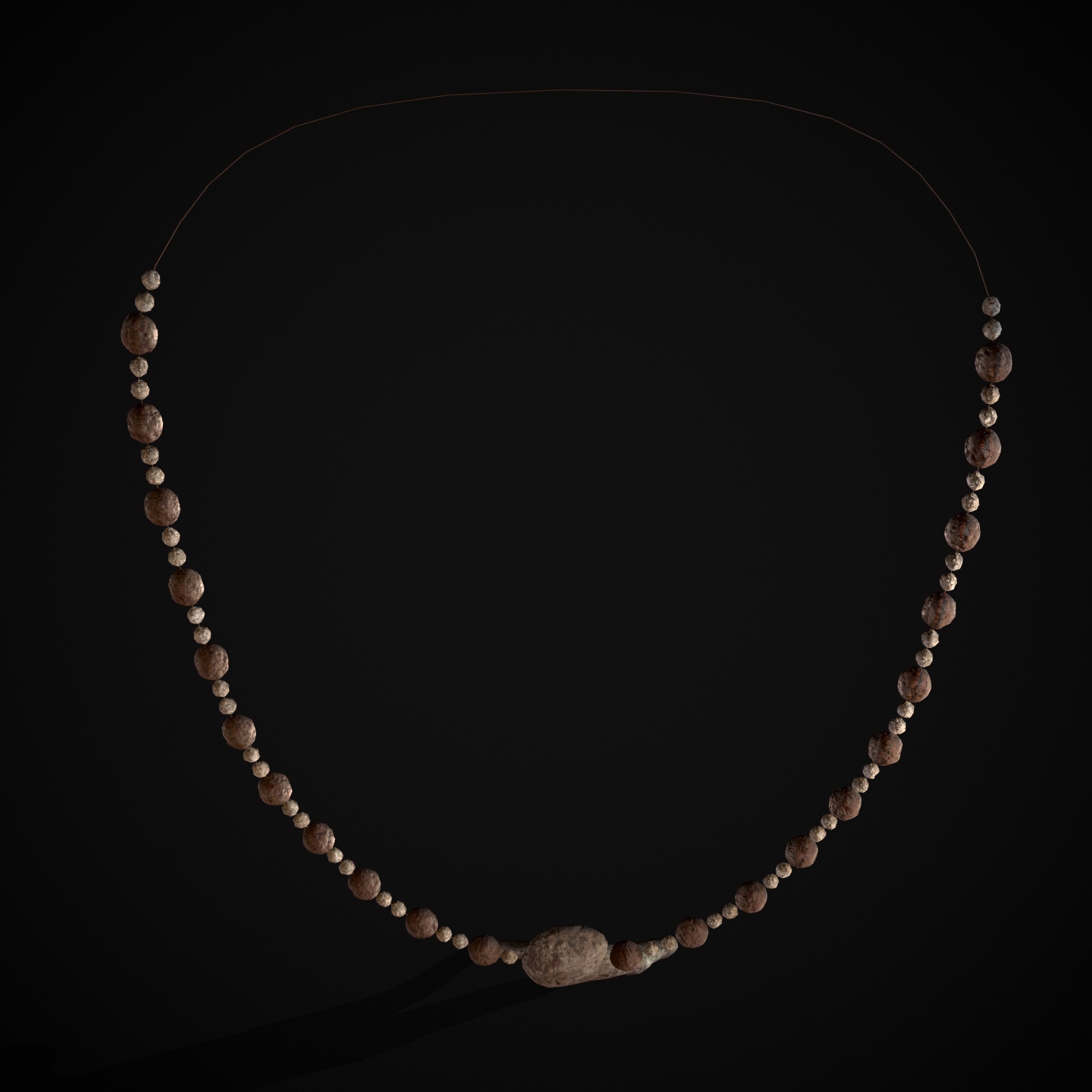 Antler Bead Necklace Low-poly 3D model_19
