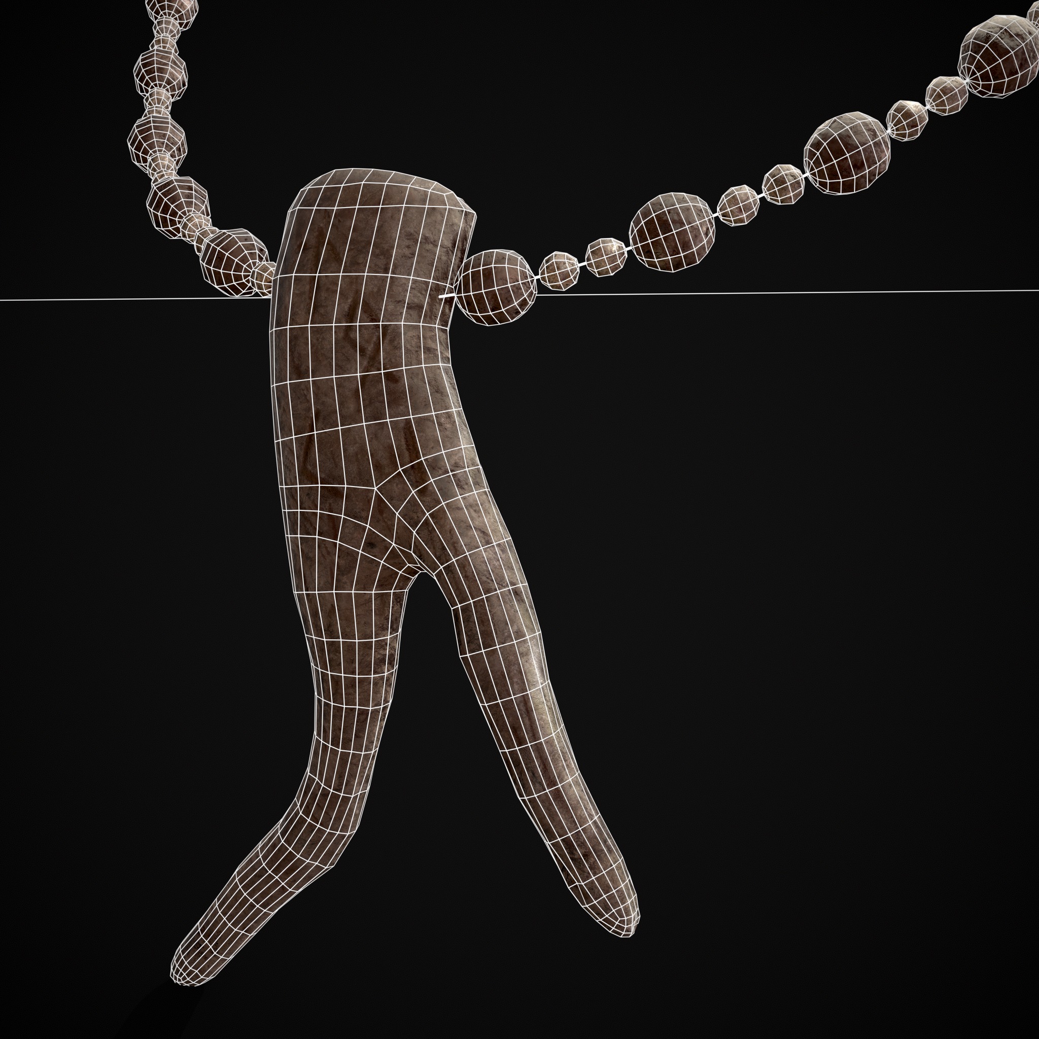 Antler Bead Necklace Low-poly 3D model_8