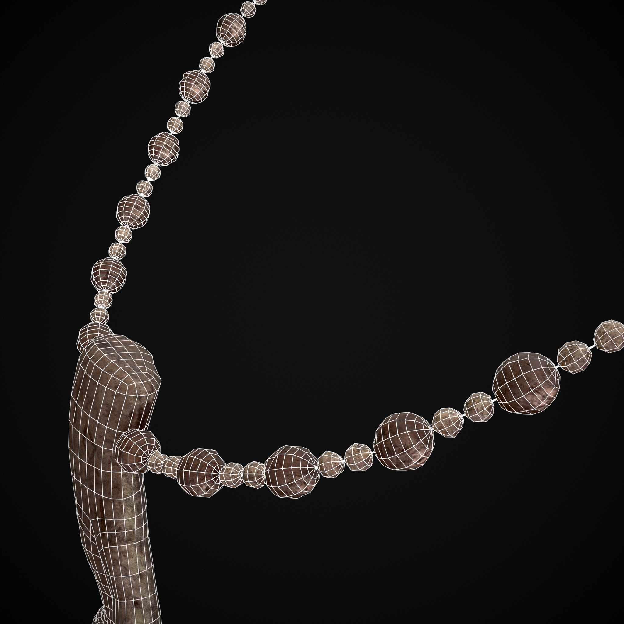 Antler Bead Necklace Low-poly 3D model_14