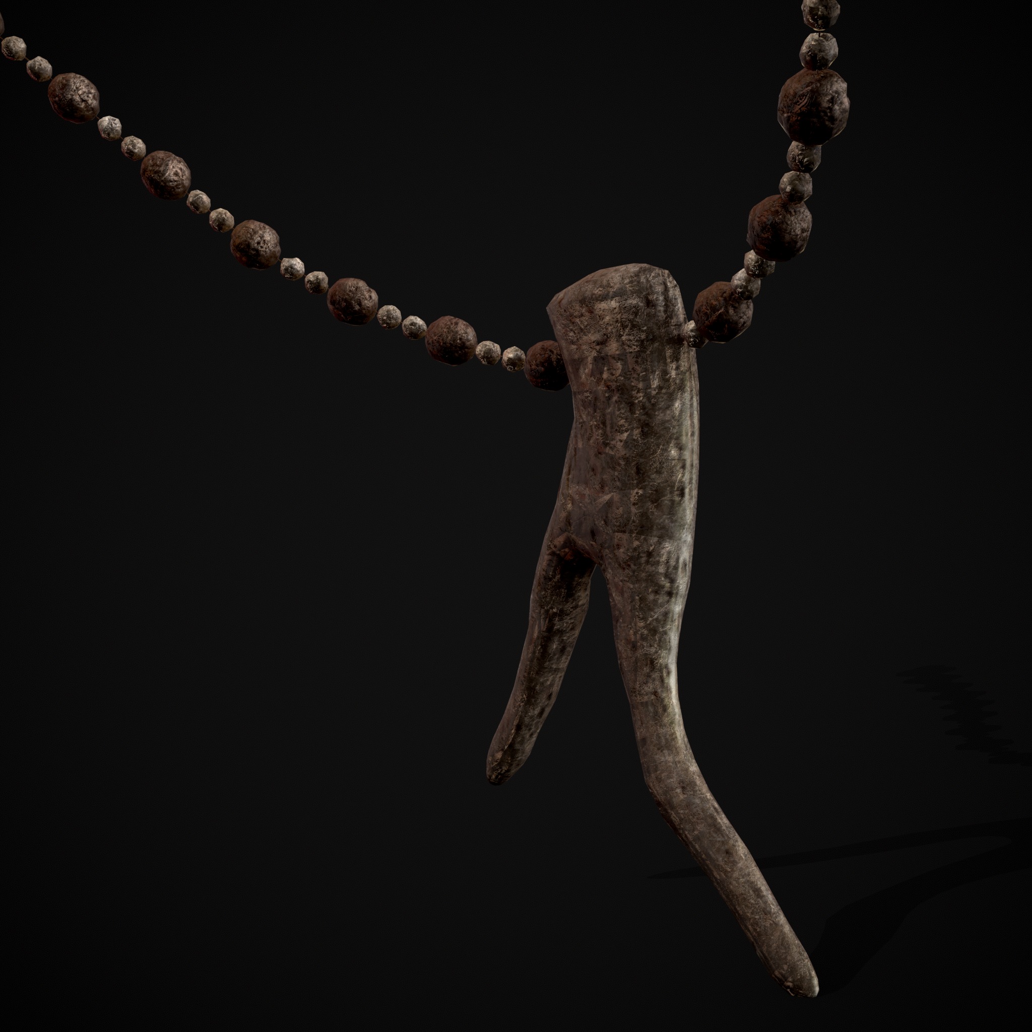 Antler Bead Necklace Low-poly 3D model_11