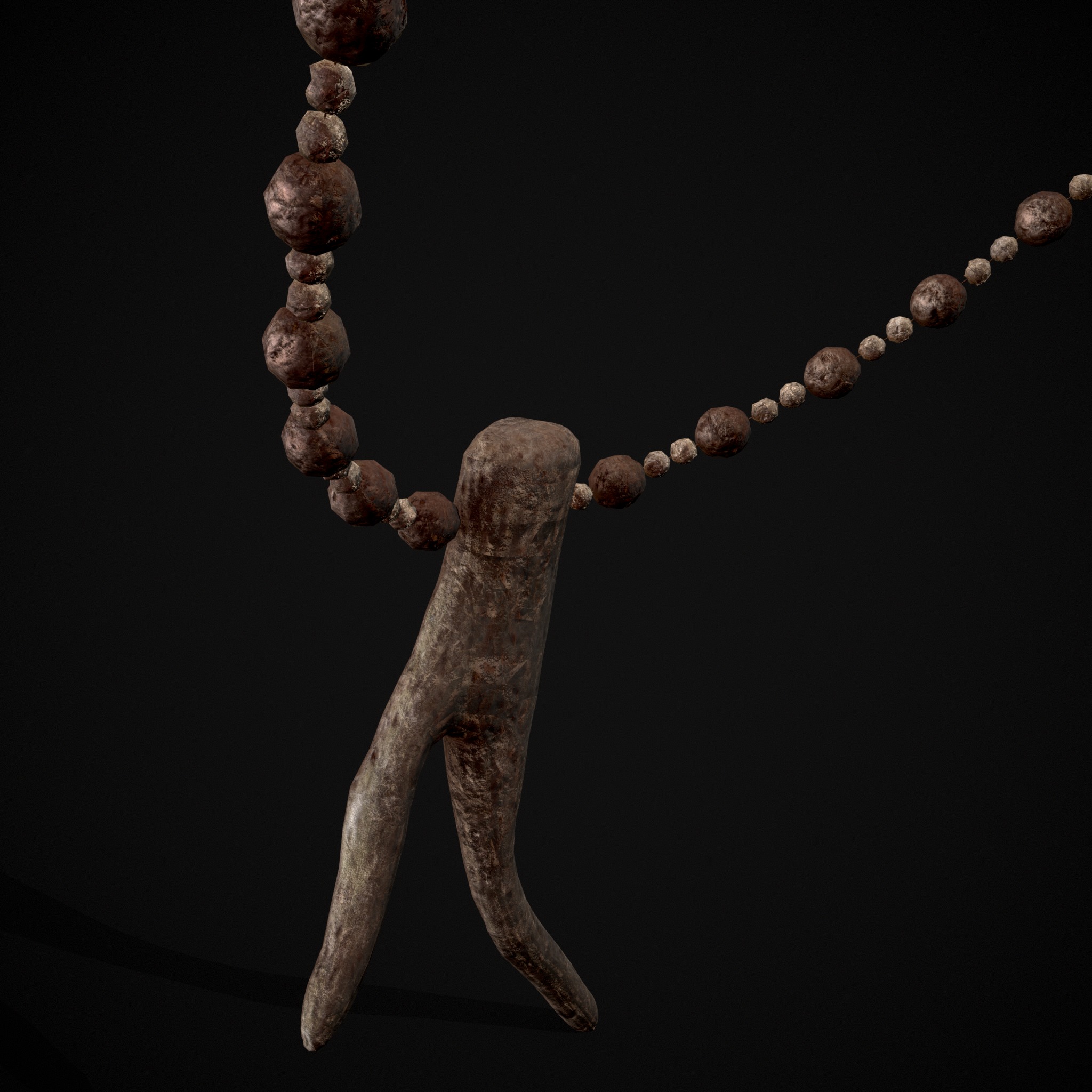 Antler Bead Necklace Low-poly 3D model_9