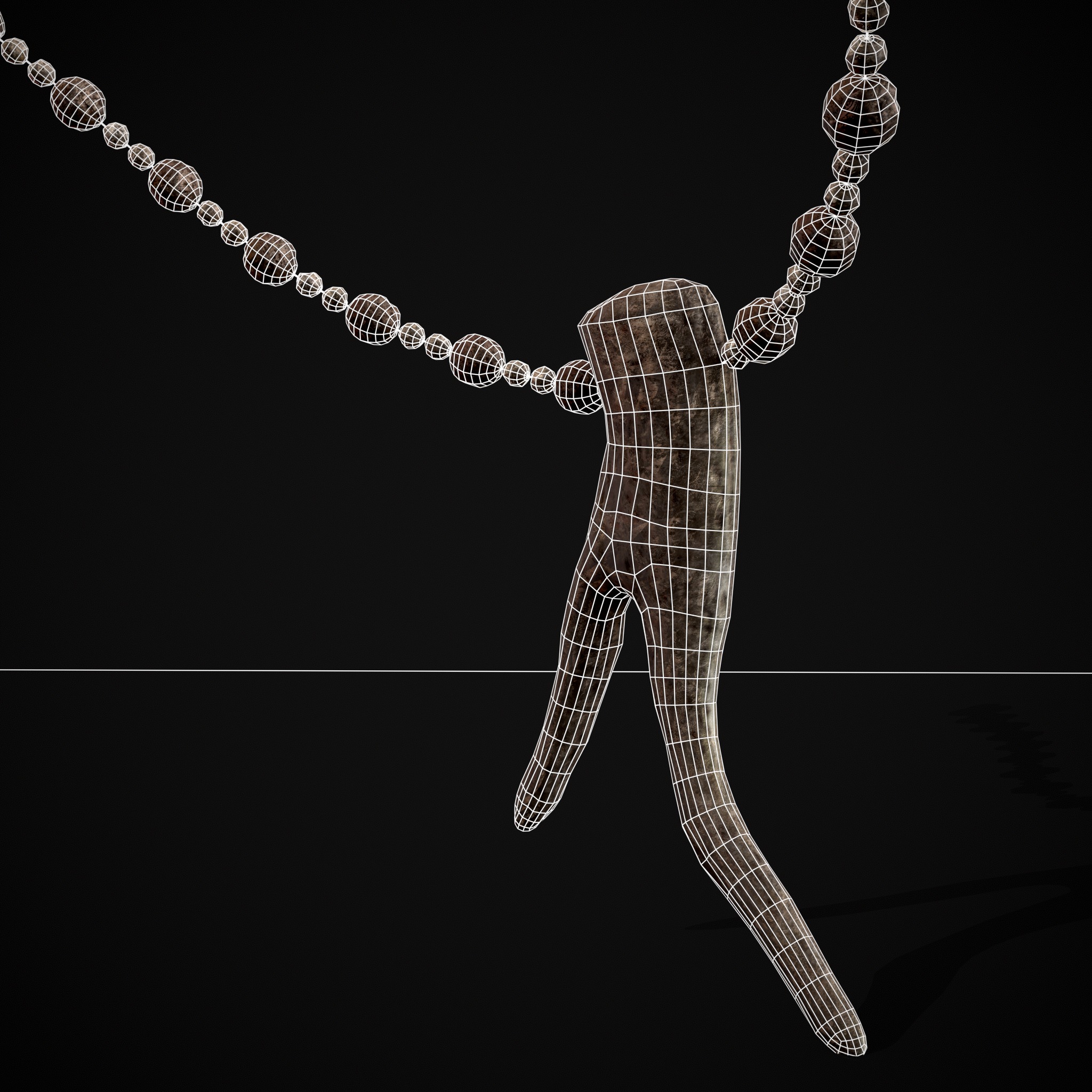 Antler Bead Necklace Low-poly 3D model_12