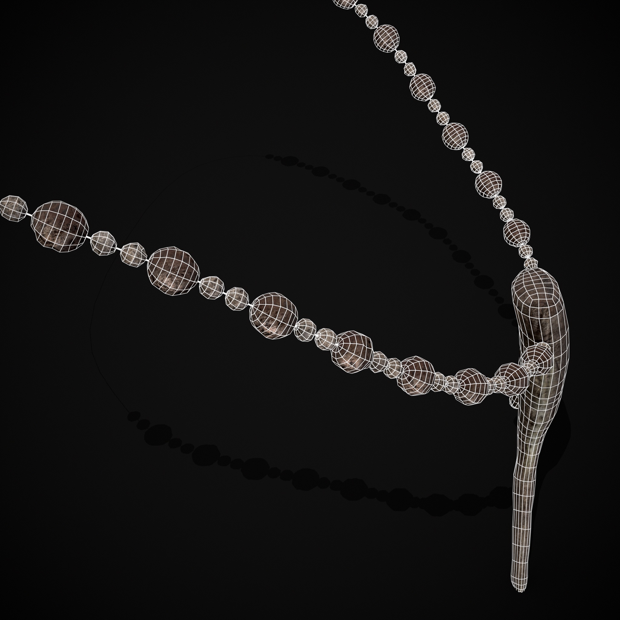Antler Bead Necklace Low-poly 3D model_6