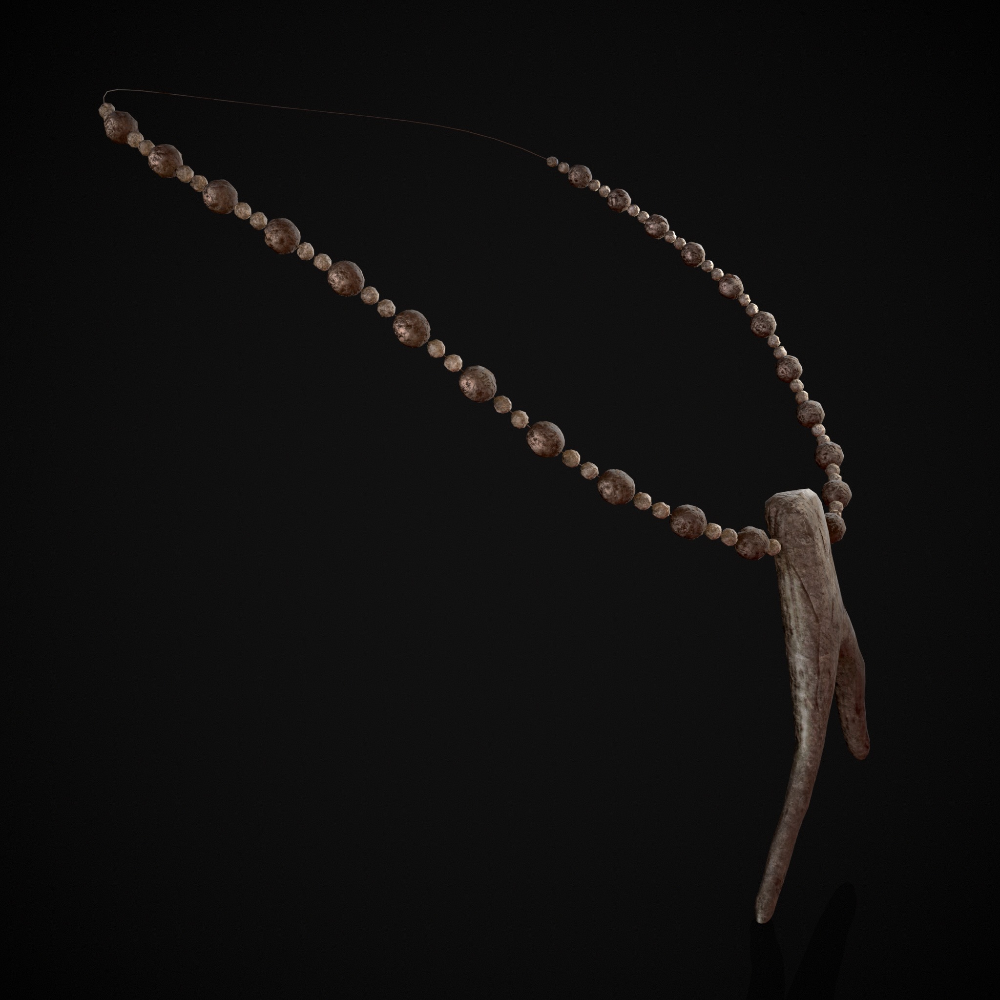 Antler Bead Necklace Low-poly 3D model_17